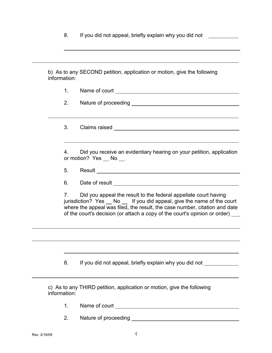 Petition Pursuant to 28 U.s.c. 2255 to Vacate, Set Aside, or Correct Sentence by a Person in Federal Custody - Connecticut, Page 4