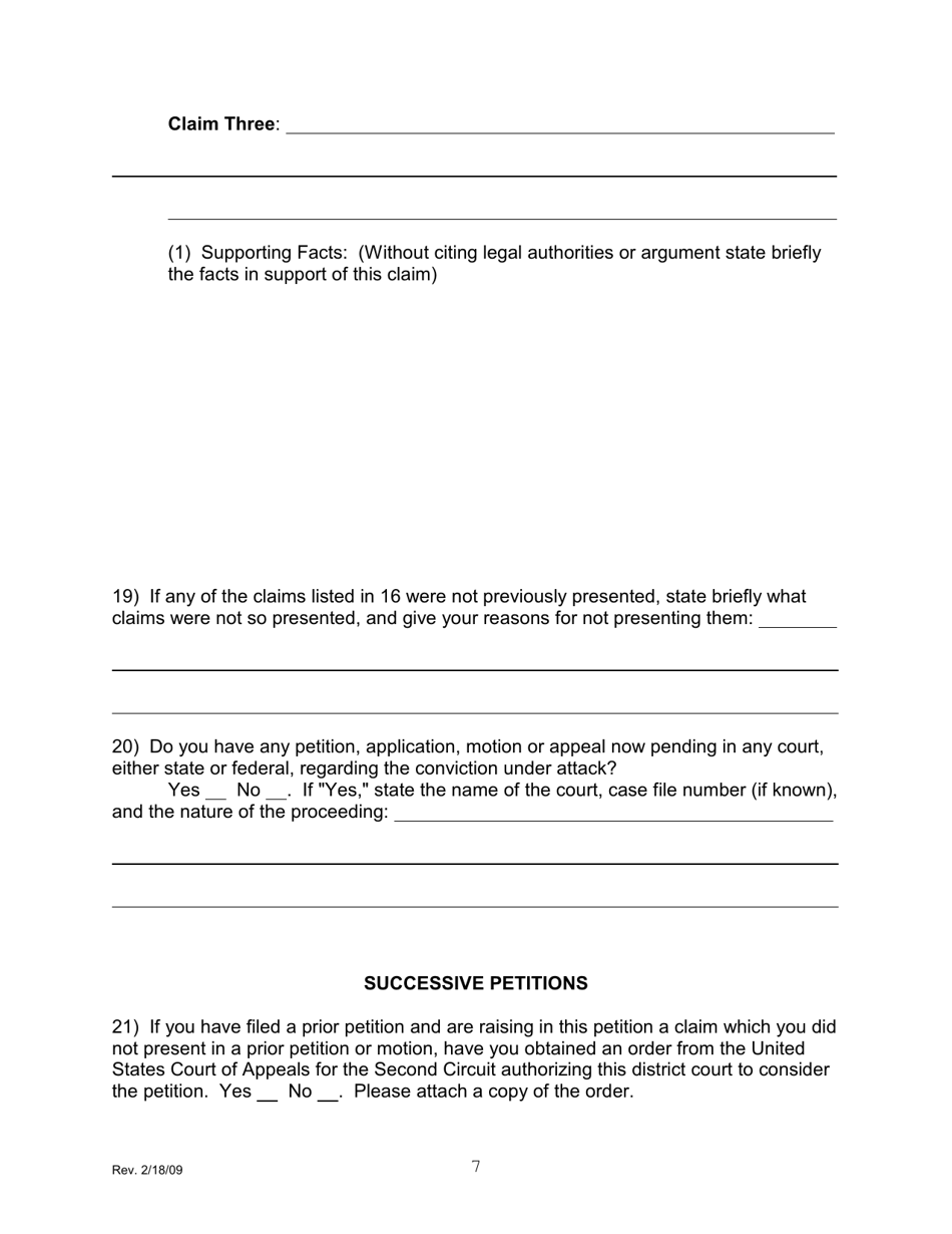 Petition Pursuant to 28 U.s.c. 2255 to Vacate, Set Aside, or Correct Sentence by a Person in Federal Custody - Connecticut, Page 7