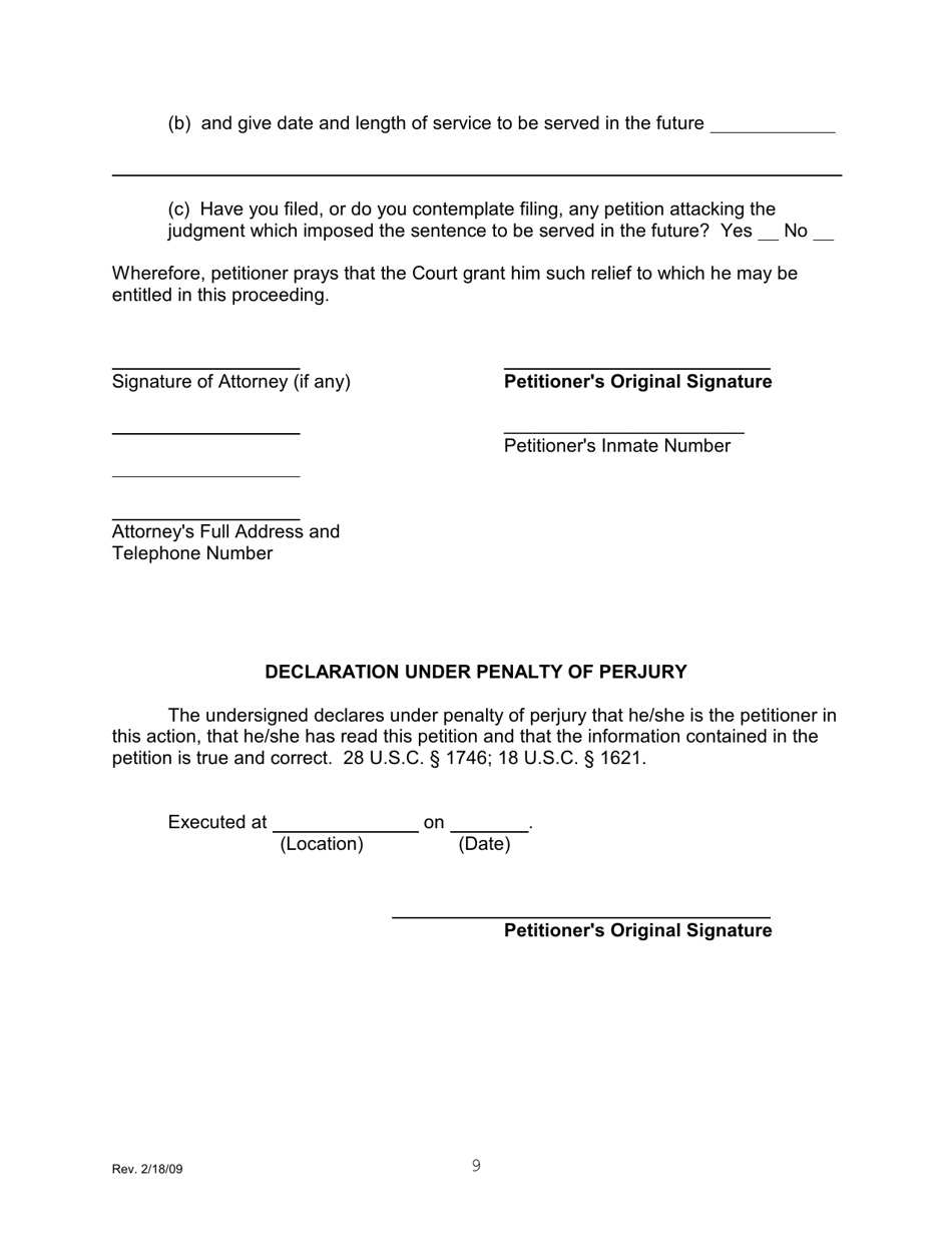 Petition Pursuant to 28 U.s.c. 2255 to Vacate, Set Aside, or Correct Sentence by a Person in Federal Custody - Connecticut, Page 9