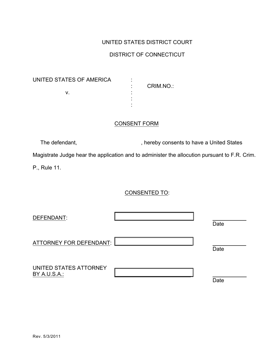 Consent Form - Connecticut, Page 1
