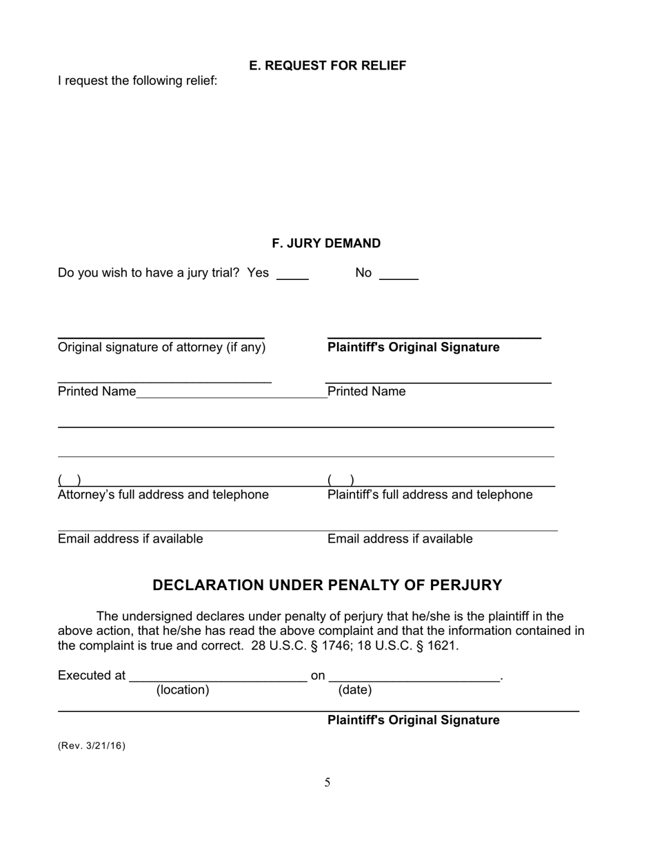 Civil Rights Complaint - Connecticut, Page 5