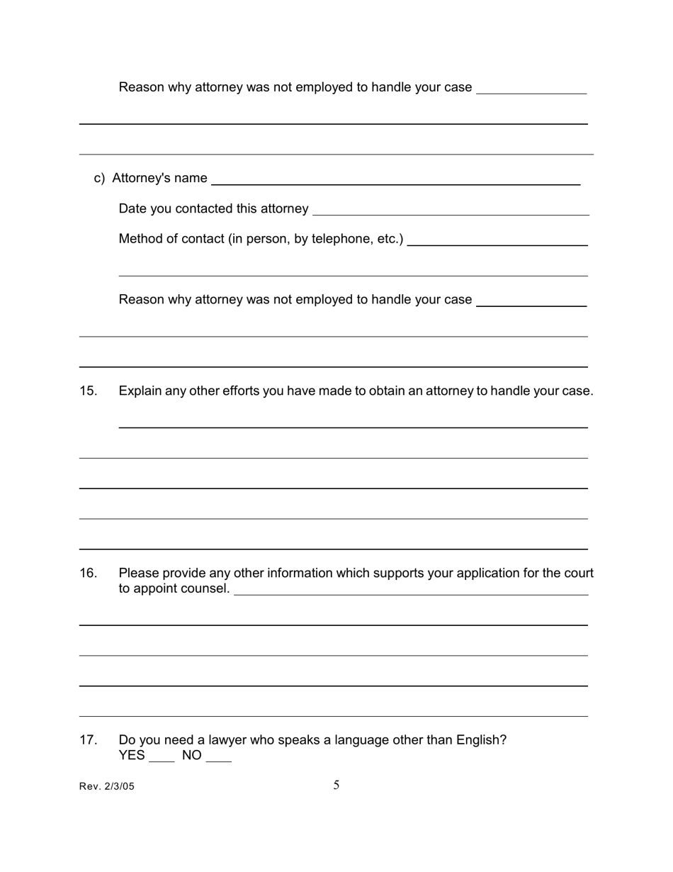Motion for Appointment of Counsel - Connecticut, Page 5