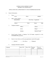 Application for Appointment to the Interpreter Roster - Connecticut, Page 2