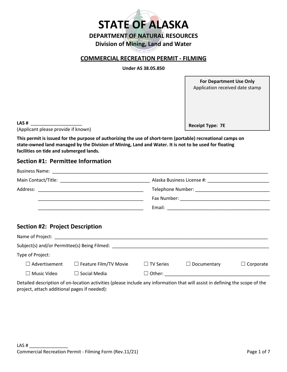 Commercial Recreation Permit - Filming - Alaska, Page 2