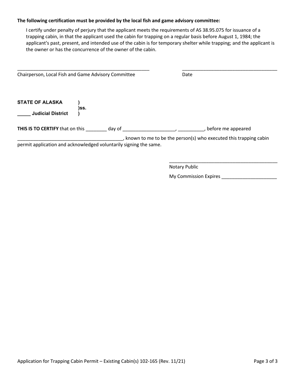 Form 102165 Fill Out, Sign Online and Download Fillable PDF, Alaska