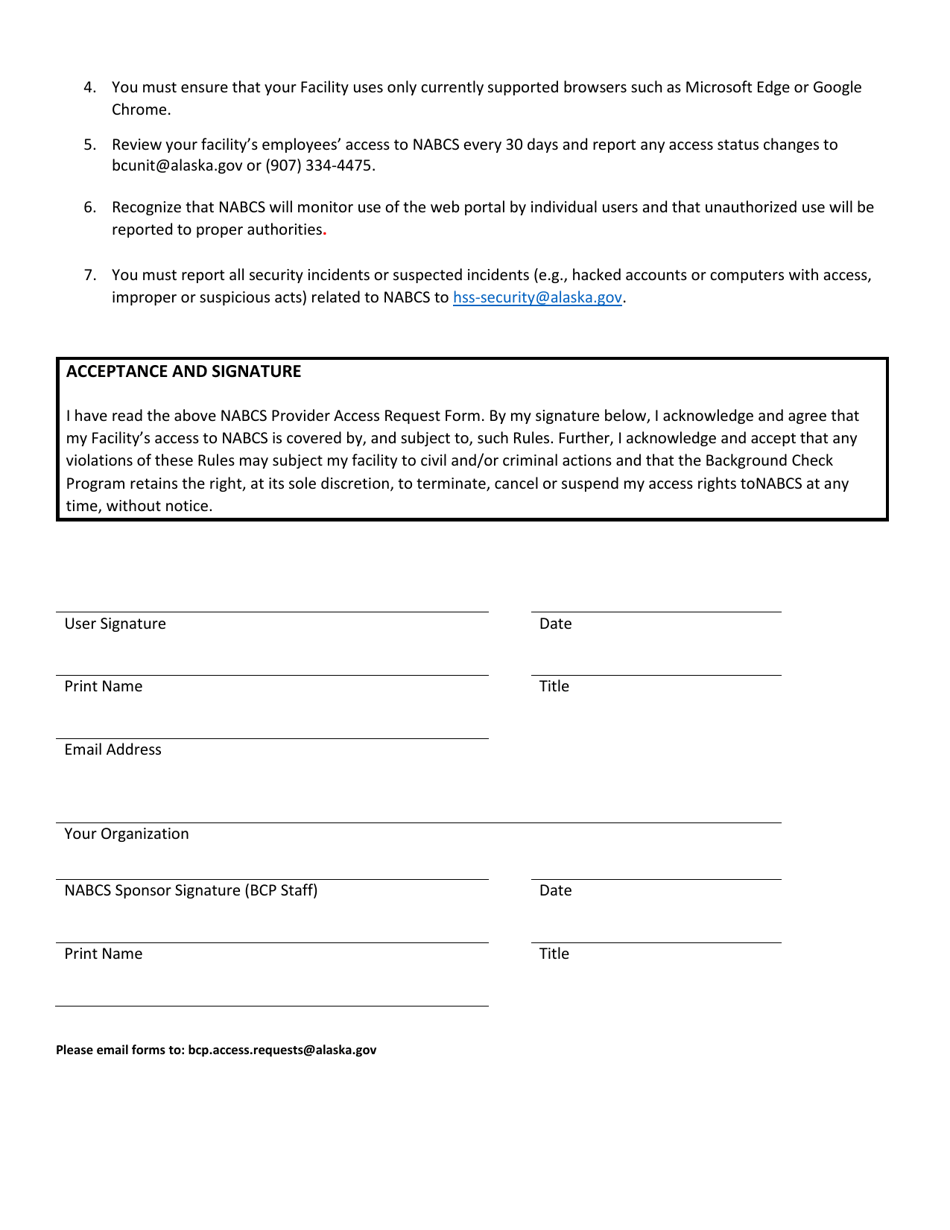 Alaska Nabcs Provider Access Request Form - Fill Out, Sign Online and ...