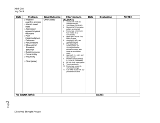 Form NDP20D Disturbed Thought Process - Alabama, Page 2