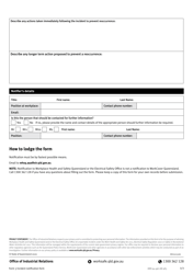 Form 3 &quot;Incident Notification Form&quot; - Queensland, Australia, Page 3