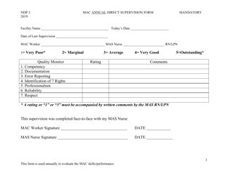 Form NDP3 &quot;Mac Annual Direct Supervision Form&quot; - Alabama