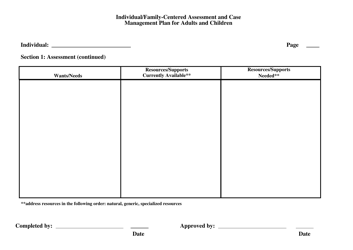 Individual/Family-Centered Assessment and Case Management Plan for Adults and Children - Alabama, Page 3