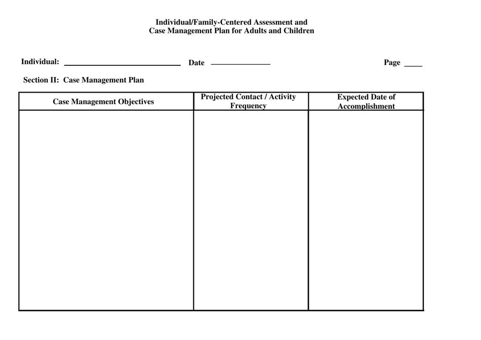 Alabama Individual/Family-Centered Assessment and Case Management Plan ...