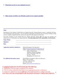 Alabama Certified Recovery Support Specialist Training Application - Alabama, Page 4