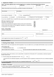 Form DV4 &quot;Application to Vary a Domestic Violence Order&quot; - Queensland, Australia, Page 2