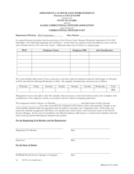 Document preview: Assignment to 42-hour/4-day Work Schedule Pursuant to Loa 20-co-065 Between the State of Alaska and the Alaska Correctional Officers Association Representing the Correctional Officers Unit - Alaska