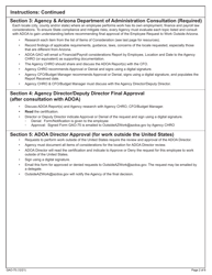 Form GAO-75 Request to Work Outside of Arizona - Arizona, Page 2