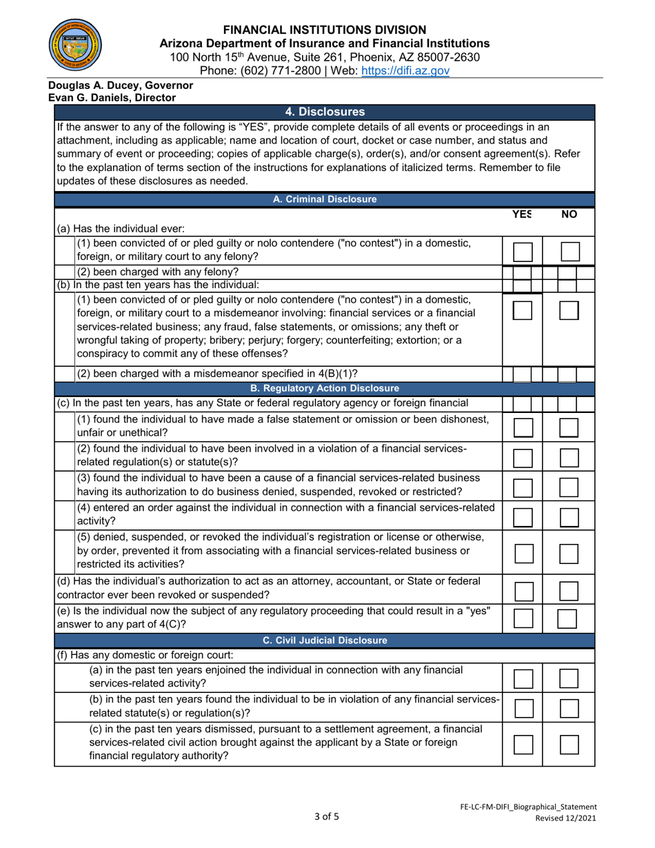 Difi Biographical Statement - Arizona, Page 3