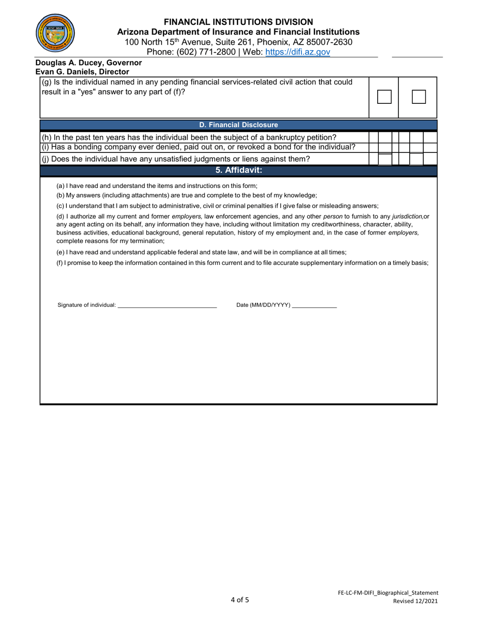 Difi Biographical Statement - Arizona, Page 4