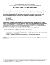 Form SNA-1066A &quot;Voluntary Participation Agreement&quot; - Arizona