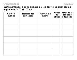 Formulario RAP-1002A-SLP Solicitud Manual Para El Programa De Asistencia De Emergencia Para El Alquiler (Letra Grande) - Arizona (Spanish), Page 13
