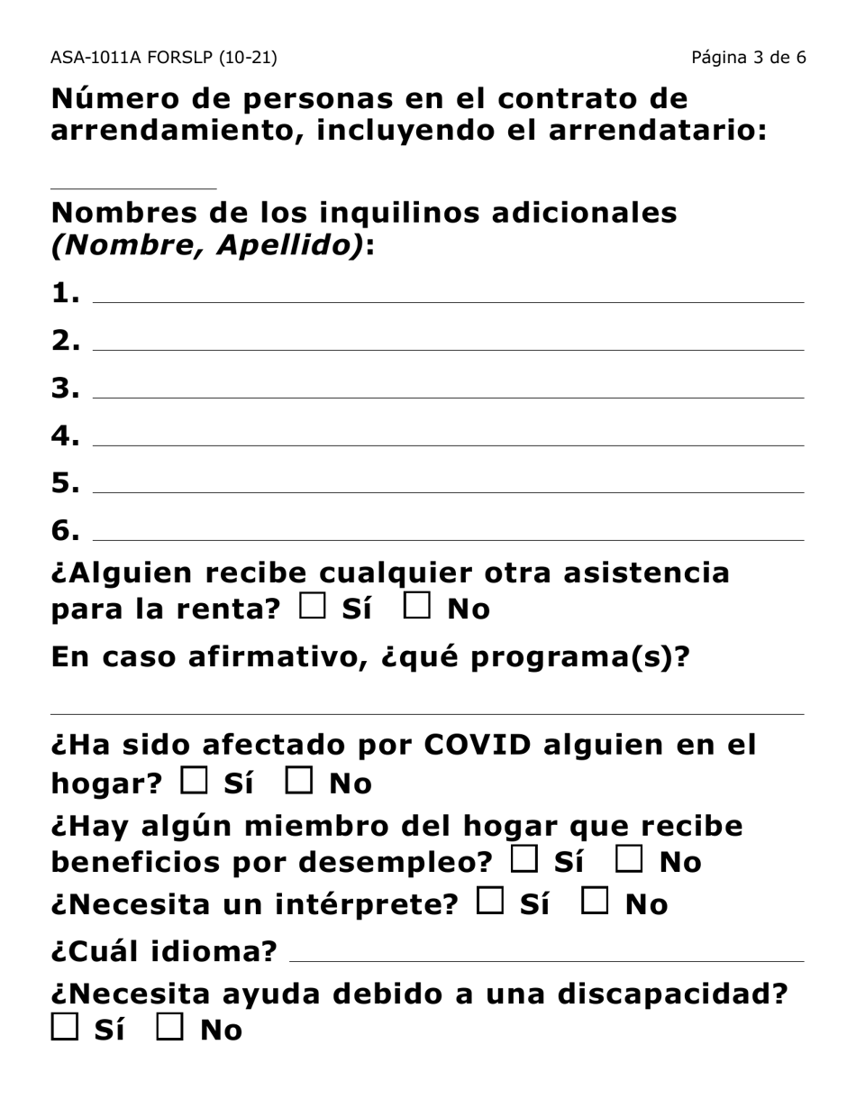 Formulario ASA-1011A-SLP Solicitud De Apelacion - Erap  Lihwap (Letra Grande) - Arizona (Spanish), Page 3