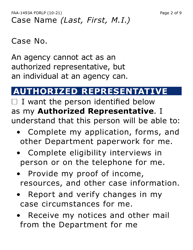 Form FAA-1493A-LP Nutrition Assistance Authorized Representative Request (Large Print) - Arizona, Page 2