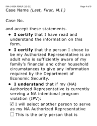 Form FAA-1493A-LP Nutrition Assistance Authorized Representative Request (Large Print) - Arizona, Page 4
