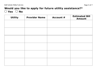 Form RAP-1014A-LP Utilities Only Application - Emergency Rental Assistance Program (Large Print) - Arizona, Page 5