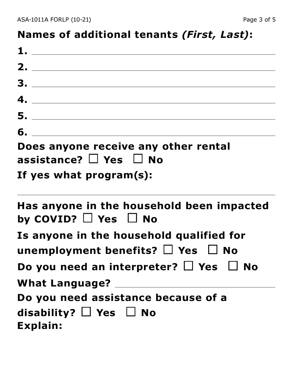 Form ASA-1011A-LP Appeal Request - Erap (Emergency Rental Assistance Program) Lihwap (Low-Income Household Water a Ssistance) (Large Print) - Arizona, Page 3