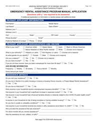 Form RAP-1002A Emergency Rental Assistance Program Manual Application - Arizona