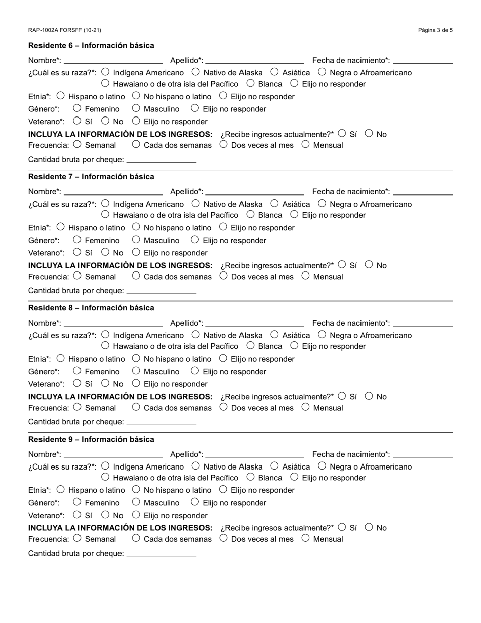 Formulario RAP-1002A-S Solicitud Manual Para El Programa De Asistencia De Emergencia Para El Alquiler - Arizona (Spanish), Page 3