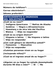 Formulario RAP-1014A-SLP Solicitud Solo Para Los Servicios Publicos (Letra Grande) - Arizona (Spanish), Page 2