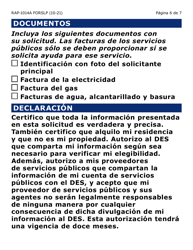 Formulario RAP-1014A-SLP Solicitud Solo Para Los Servicios Publicos (Letra Grande) - Arizona (Spanish), Page 6
