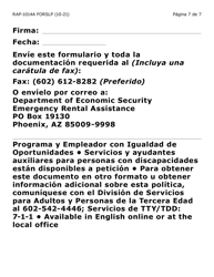 Formulario RAP-1014A-SLP Solicitud Solo Para Los Servicios Publicos (Letra Grande) - Arizona (Spanish), Page 7