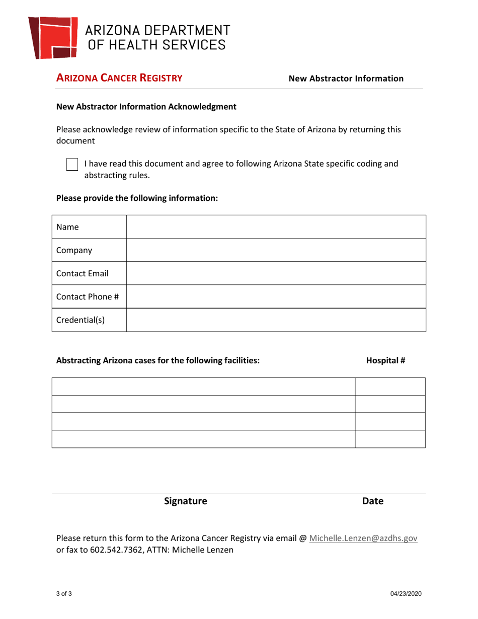 New Abstractor Information - Arizona Cancer Registry (Acr) - Arizona, Page 3