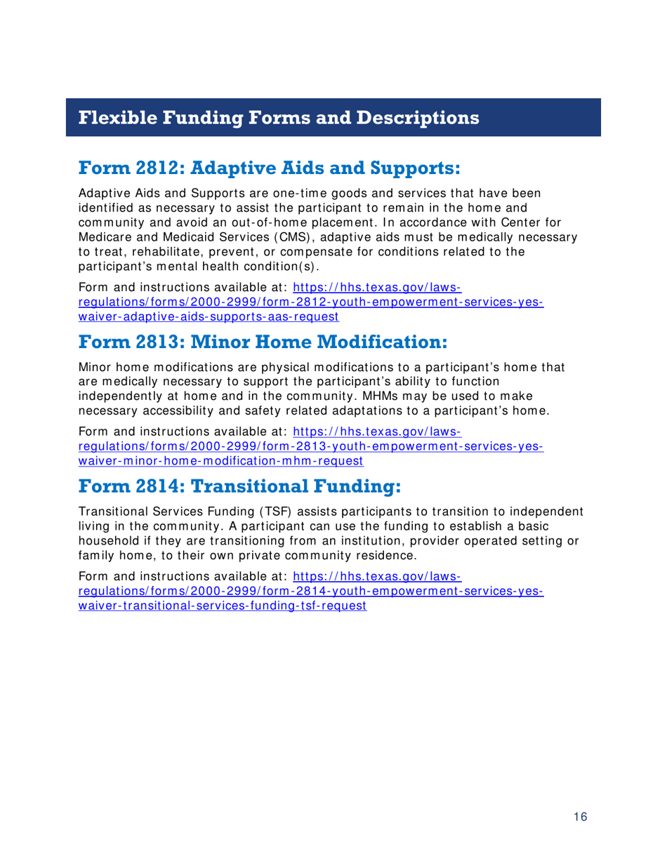 Appendix B Participant Forms - Youth Empowerment Services Waiver Providers - Texas, Page 19