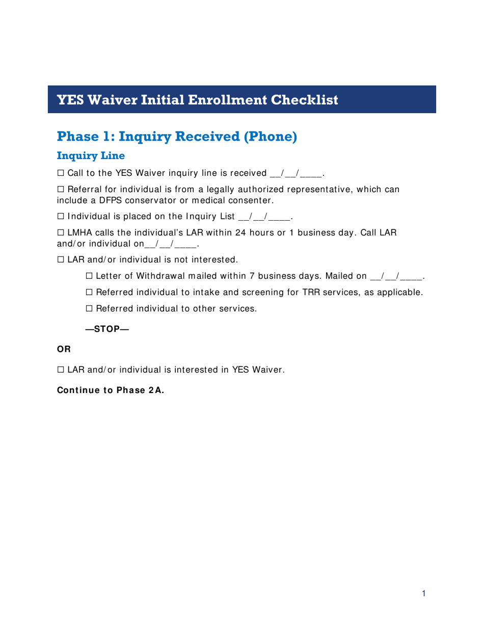 Appendix B Participant Forms - Youth Empowerment Services Waiver Providers - Texas, Page 4