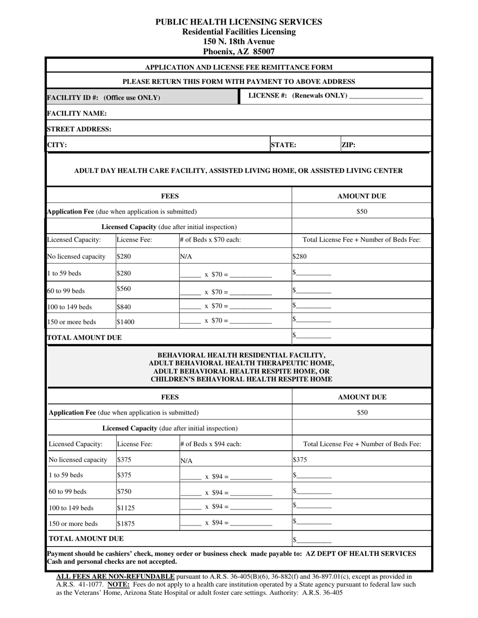 arizona-application-and-license-fee-remittance-form-download-fillable