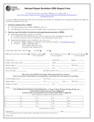 Document preview: Informal Dispute Resolution (Idr) Request Form - Texas