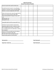 Second Party Review Checklist - Work First Services - North Carolina, Page 2