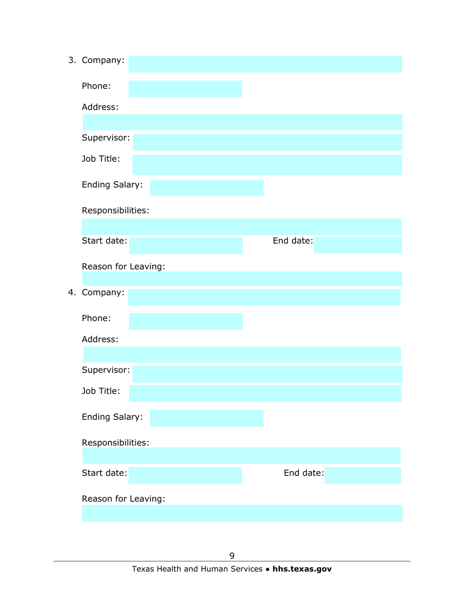 Austin State Hospital Medical Laboratory Science Program Application - Texas, Page 9