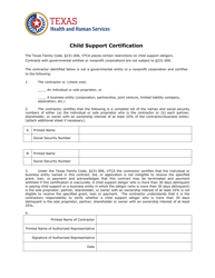 Document preview: Child Support Certification - Texas