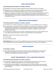 Form A Family Support Services Request - Cover Sheet - Texas, Page 2