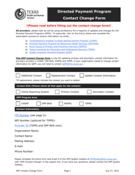 Document preview: Contact Change Form - Directed Payment Program - Texas