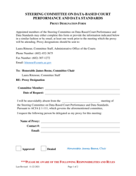 Proxy Designation Form - Steering Committee on Data-Based Court Performance and Data Standards - Arizona
