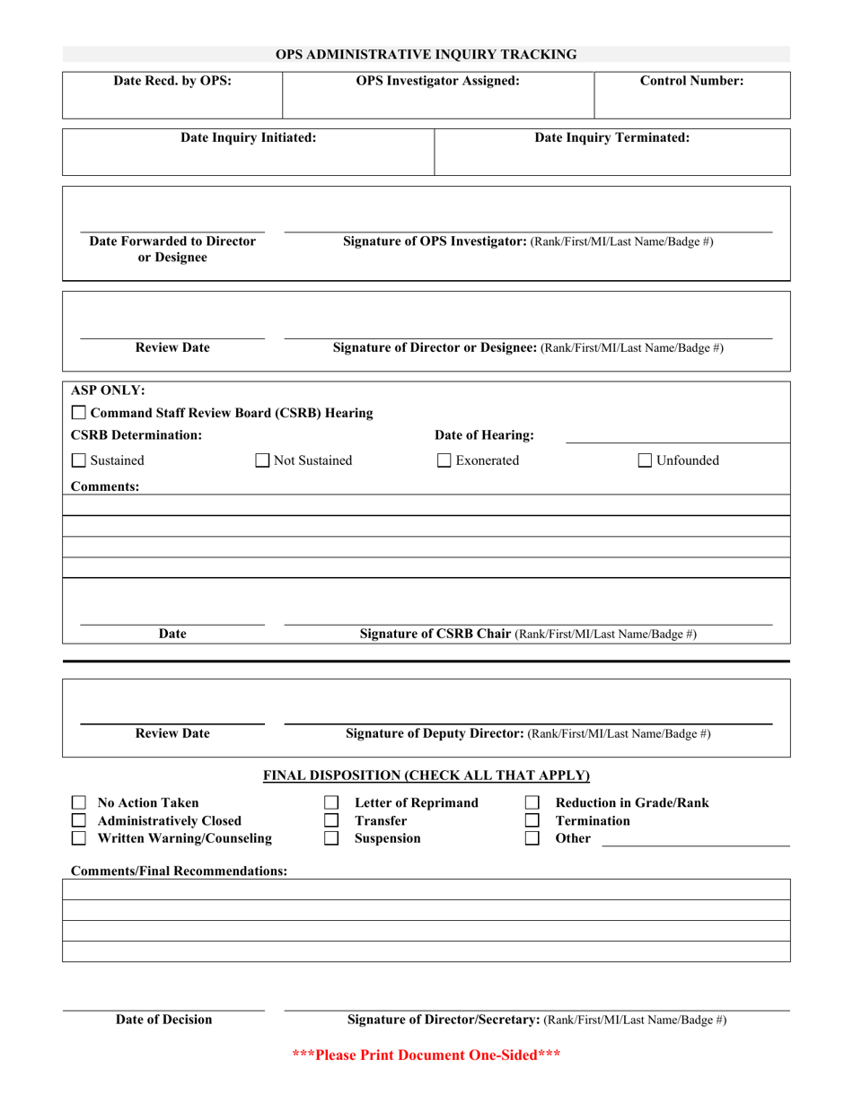 Form DPS112-2 Complaint and Tracking Form - Arkansas, Page 3