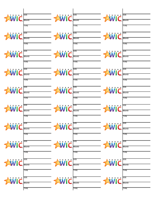 Wic Non-leb Labels - Texas Download Pdf