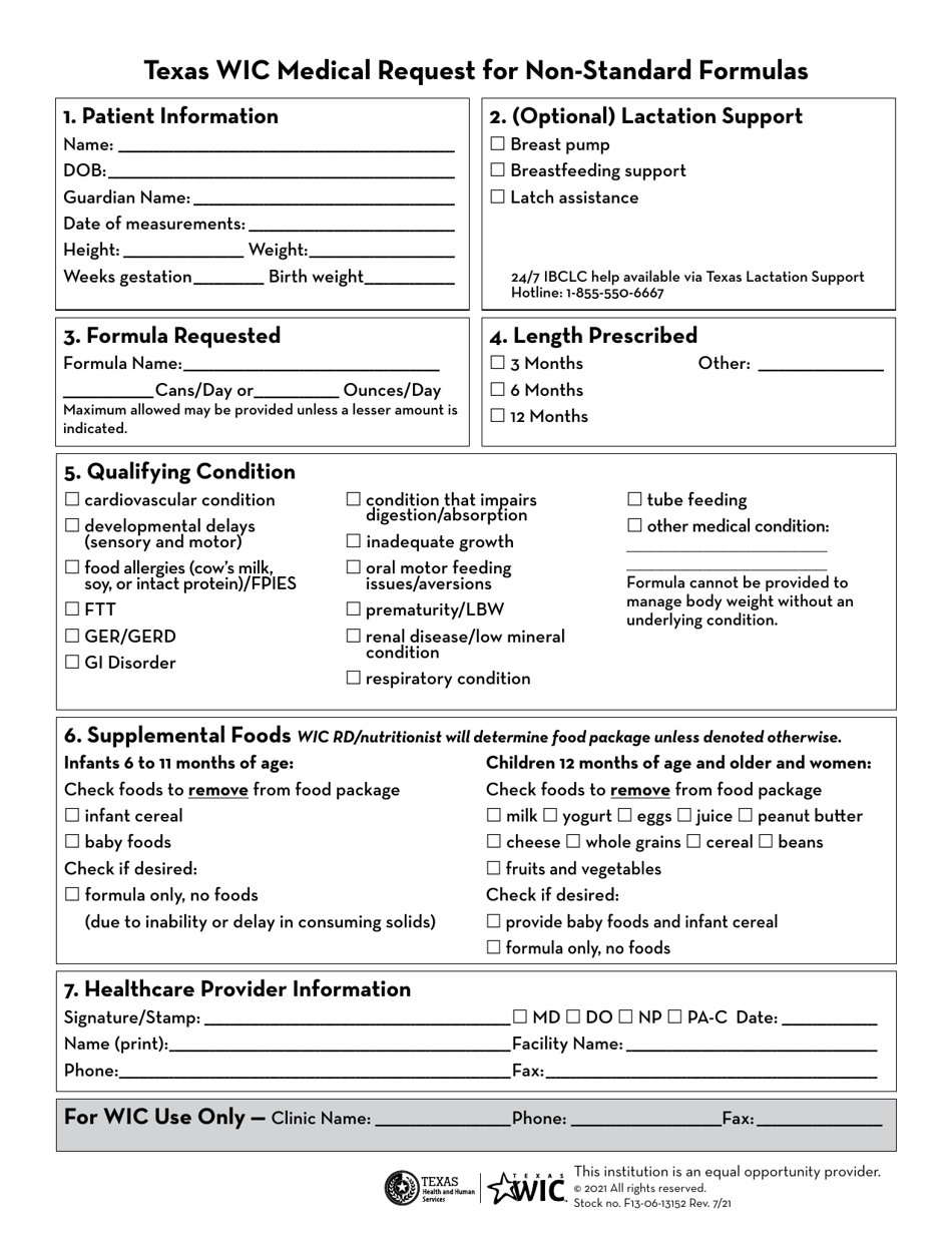 Texas Wic Medical Request for Non-standard Formulas - Texas (English / Spanish), Page 2