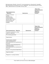 Medication Audit Checklist - Methylphenidate (Ritalin, Concerta), Dextroamphetamine (Dexedrine, Zenzedi), Dextroamphetamine/Amphetamine Mixture (Adderall), Dexmethylphenidate Er (Focalin Xr), Lisdexamfetamine (Vyvanse) - Texas, Page 3