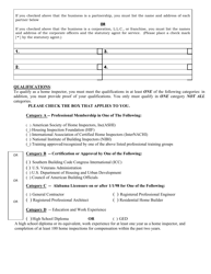 Home Inspector Renewal Application - Alabama, Page 2