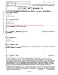 Document preview: DCM Form 9-A Construction Contract - Psca - Alabama